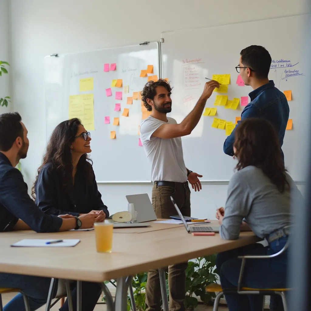 Sesión de trabajo con clientes del sector tecnológico